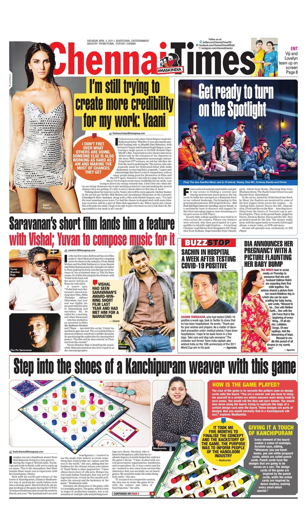 Chennai Times press clipping: Step into the shoes of a Kanchipuram weaver with this game